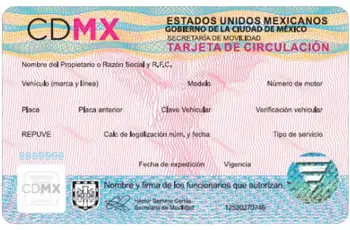 Tarjeta de circulación CDMX