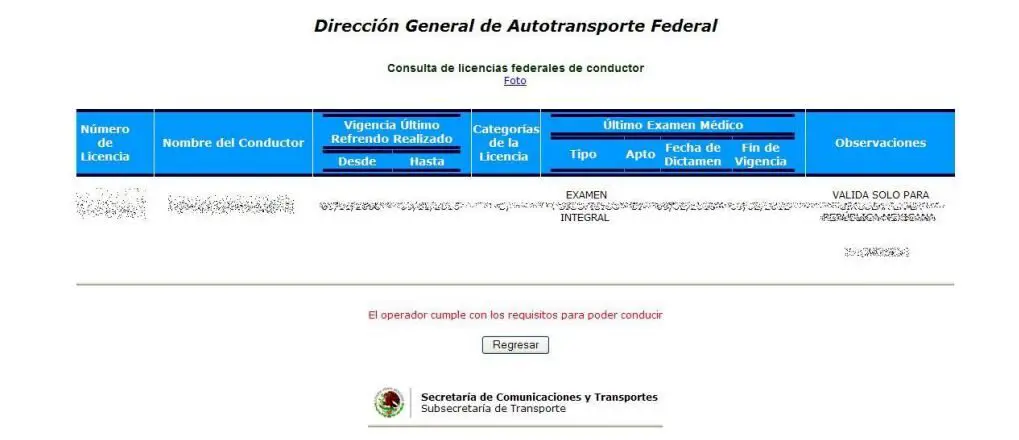 app sct mexico licencia federal resultado