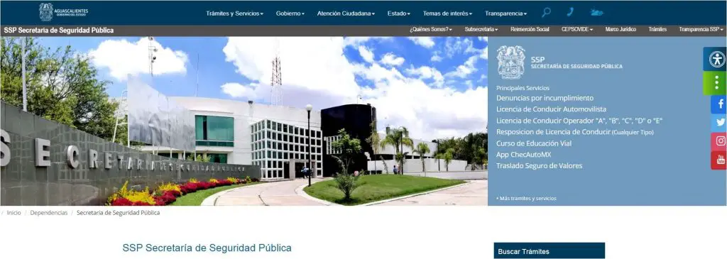 Portal de tramites licencia conducir Aguascalientes